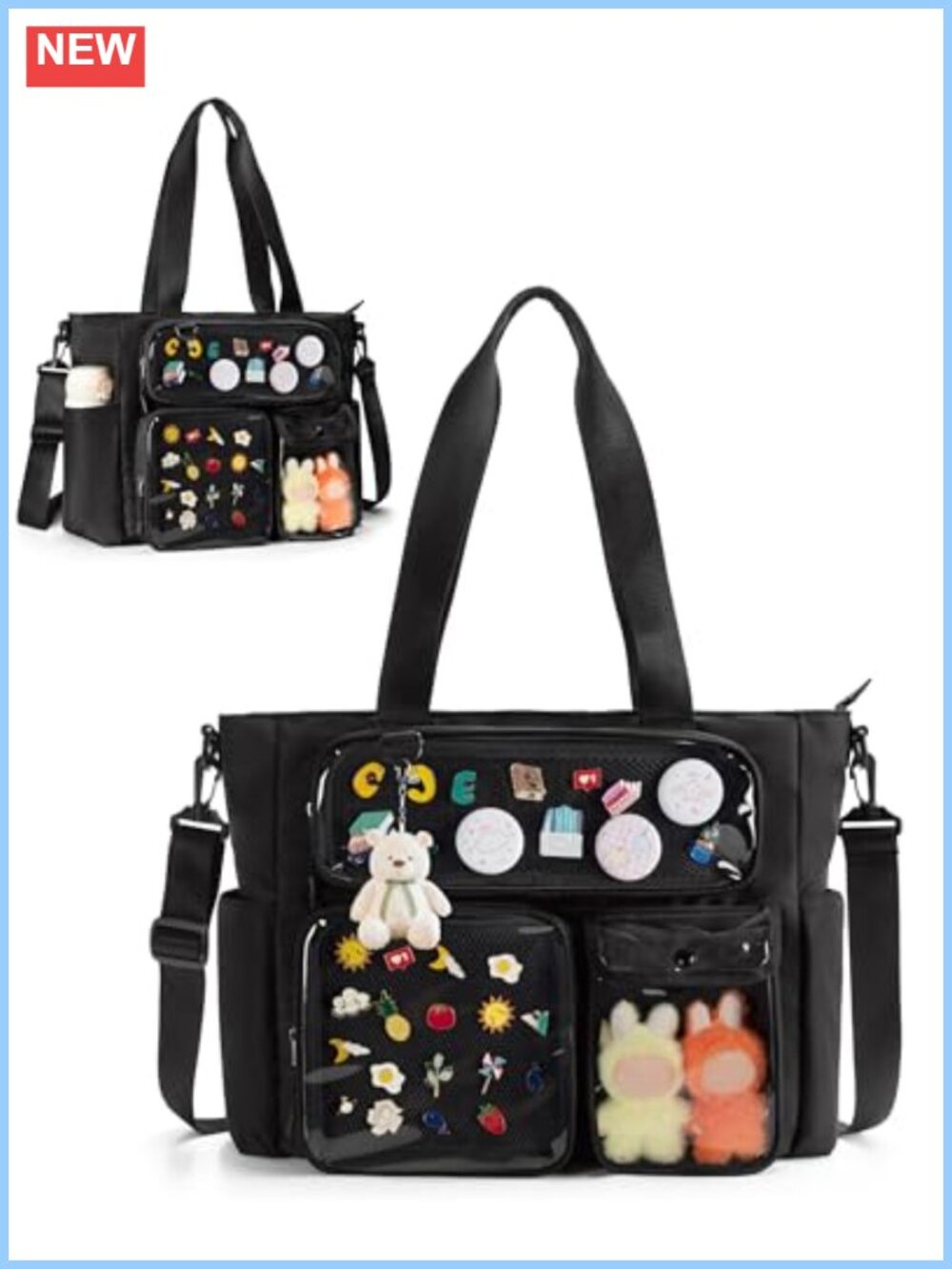 Kawaii Ita Tote Bag Pin Display Shoulder Bag for Anime Kpop Fans